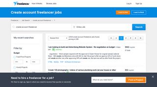 Create account freelancer Jobs, Employment | Freelancer