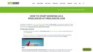 How to start working as a freelancer at freelancer.com - ByteScout