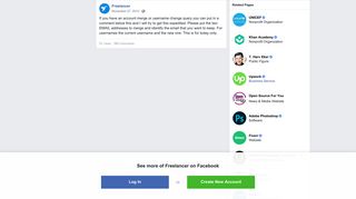 Freelancer - If you have an account merge or username... | Facebook