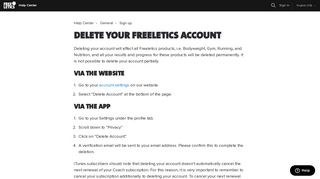 Delete your Freeletics account – Help Center