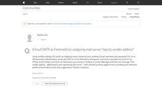 iCloud SMTP as Freemail.hu's outgoing mai… - Apple Community