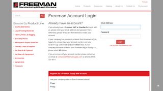 Freeman Account Login - Freeman Supply