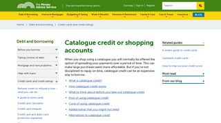 Catalogue credit or shopping accounts - Money Advice Service