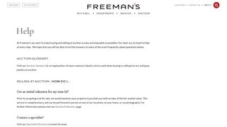 Help | Frequently Asked Questions | Freeman's Auctions