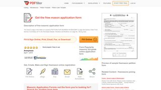 Freemason Application Form - Fill Online, Printable, Fillable, Blank ...