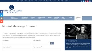 Interested in becoming a Freemason - UGLE
