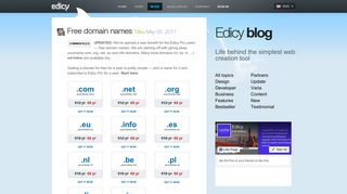 Free domain names — Edicy blog
