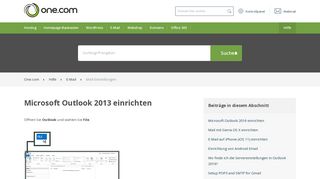 Microsoft Outlook 2013 einrichten – Hilfe | One.com