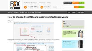 FOXCLOUD.NET - Knowledge Base - How to change FreePBX and ...