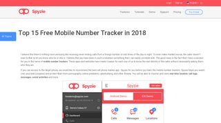 Top 15 Free Mobile Number Trackers in 2018 - Spyzie