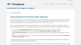 Captive Portal Sign In for Facebook, Twitter, Google Apps | Cloudessa