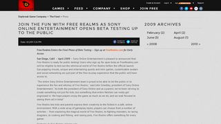 JOIN THE FUN WITH FREE REALMS AS SONY ONLINE ...