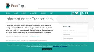 Information for Transcribers | FreeReg