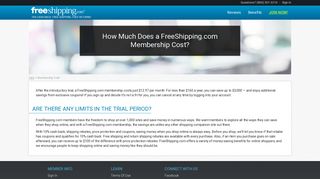 FreeShipping.com Membership Cost