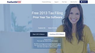 File 2013 Federal Taxes (100% Free) on FreeTaxUSA®
