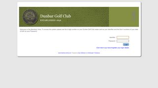 Dunbar Golf Club - Member Login