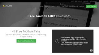 Download 47 Free Toolbox Talks | SiteDocs