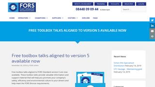Free toolbox talks aligned to version 5 available now - FORS - Fleet ...