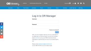 Subscriber login - OR Manager