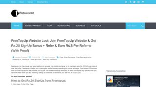 FreeTopUp Website Loot: Join FreeTopUp Website & Get Rs.20 ...