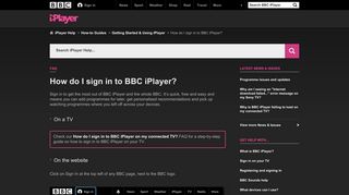 BBC iPlayer Help - How do I sign in to BBC iPlayer?