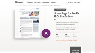 Home Page for Pre K-12 Online School | Web page design contest