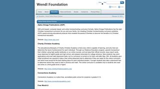 Virtual Online School Choices - Wendl Foundation