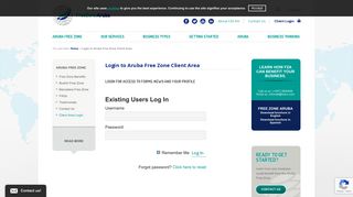 Login to Aruba Free Zone Client Area