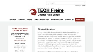 Student Services - TECH Freire Charter School