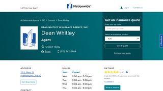 Dean Whitley, Insurance Agent in Fremont, NC - Nationwide