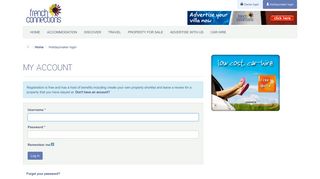 Holidaymaker login - French Connections