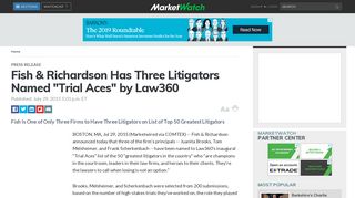 Fish & Richardson Has Three Litigators Named 