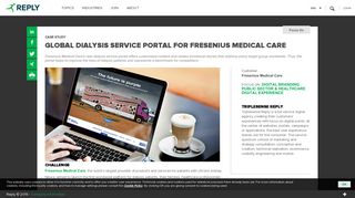 Global dialysis service portal for Fresenius Medical Care - Reply