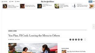Planning Your Menu With Some Help - The New York Times