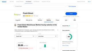 Fresh Direct Warehouse Worker Salaries in the United States | Indeed ...