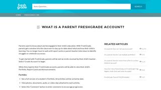 What is a parent FreshGrade account? - FreshGrade Customer Care