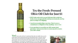 Try the Fresh-Pressed Olive Oil Club for Just $1