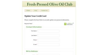 Update Your Credit Card - Fresh-Pressed Olive Oil Club — Member ...