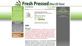Fresh Pressed Olive Oil Club - Nexternal