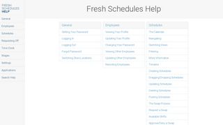 Fresh Schedules Help