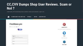 Freshbase.pro – CC,CVV Dumps Shop User Reviews. Scam or Not ?