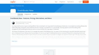 FreshBooks New - Features, Pricing, Alternatives, and More | Zapier