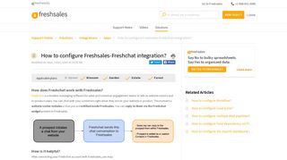 How to configure Freshsales-Freshchat integration? : Freshsales