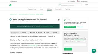 The Getting Started Guide for Admins : Freshdesk