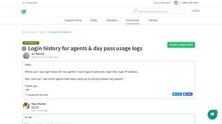 Login history for agents & day pass usage logs : Freshdesk