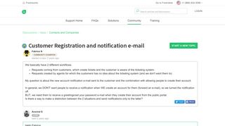 Customer Registration and notification e-mail : Freshdesk