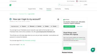 How can I login to my account? : Freshdesk