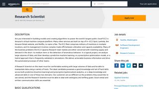 Research Scientist - Job ID: 461578 | Amazon.jobs