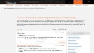 Government Jobs 2019, Latest Govt Jobs in India ... - Freshersworld.com