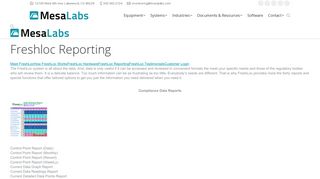 Freshloc Reporting | Mesa Labs